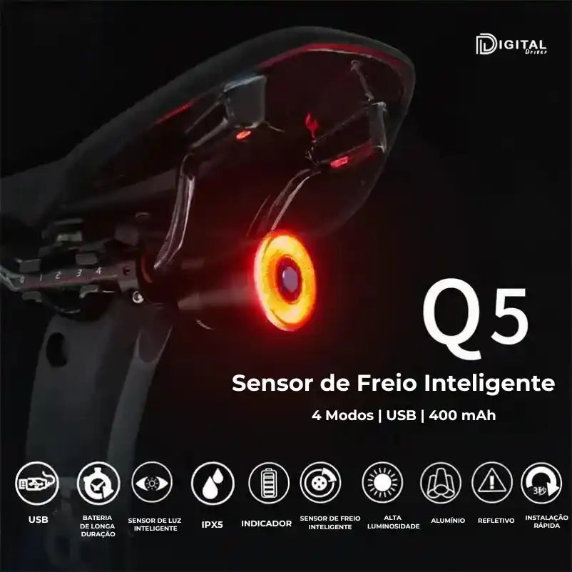 Lanterna Traseira Inteligente Bicicleta