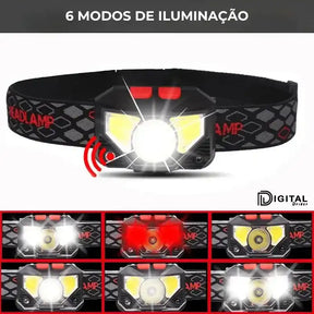 Lanterna-Led-Cabeça- Sensor de Movimento